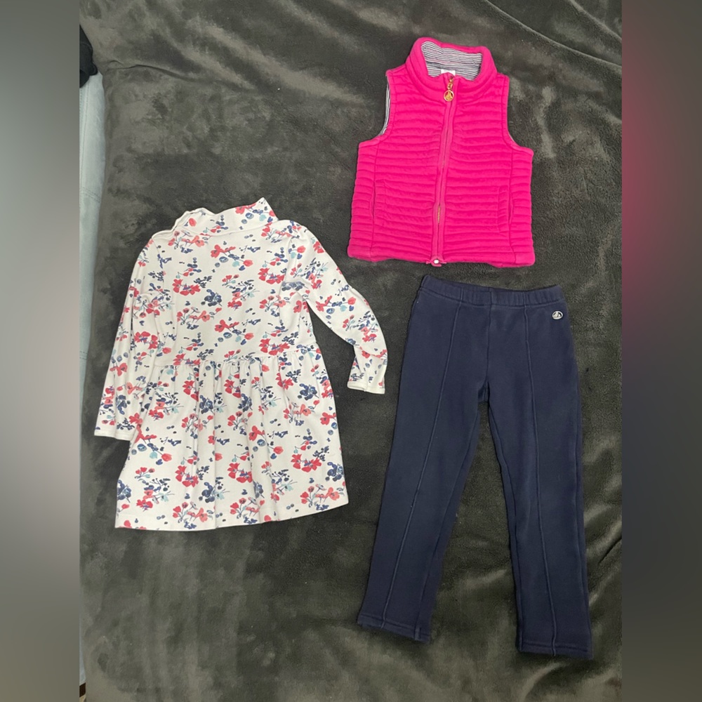 Petit Bateau 3T vest, pants, dress